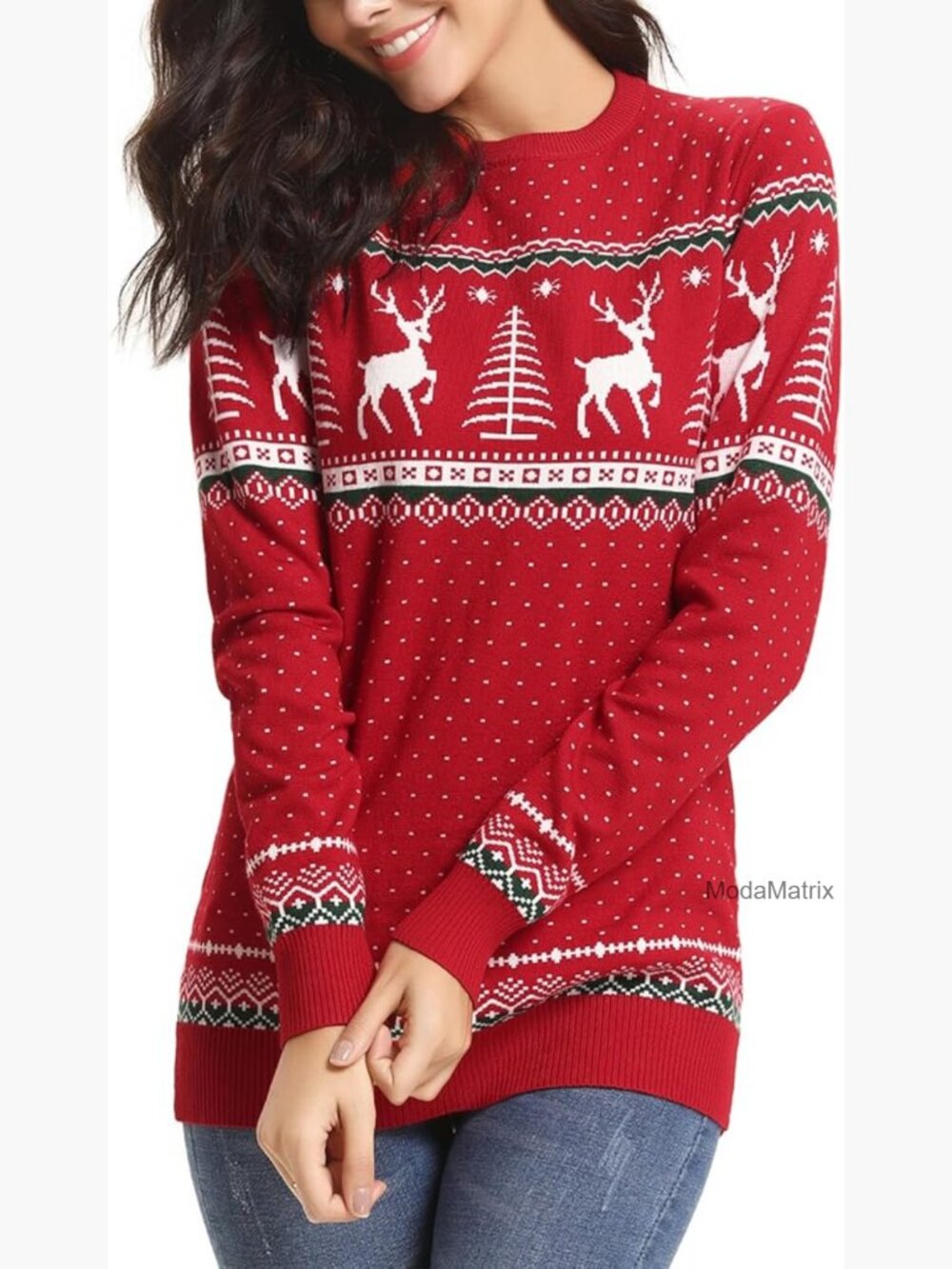 Matching Family Christmas Sweater Crew Neck Knitted Pullover